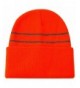 JIBIL Winter Plain Beanies- Unisex Chunky Warm Reflective Knit Hat - 02blaze Orange - CJ185LKR6XK