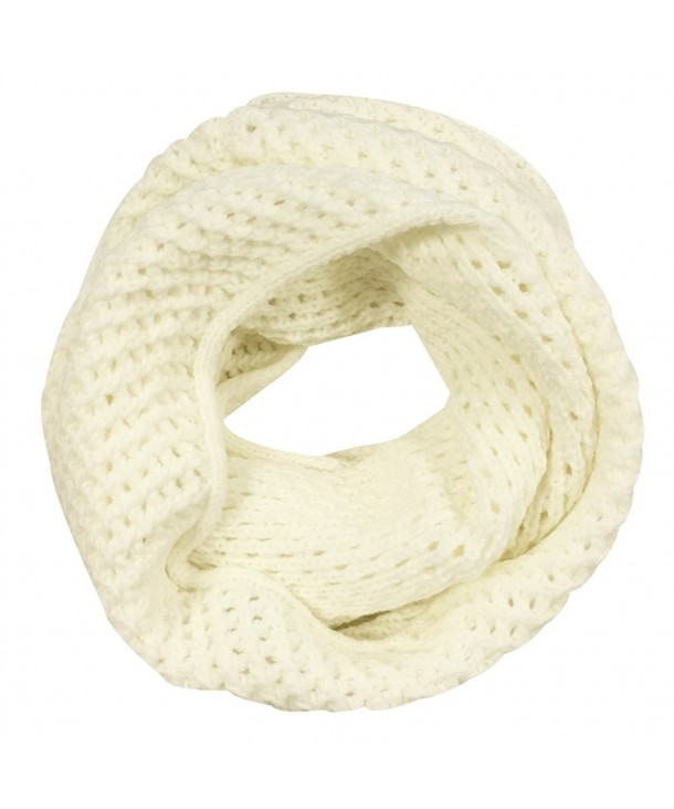 Wrapables Thick Knitted Winter Warm Infinity Scarf - Snow White - CN189Q8O64G