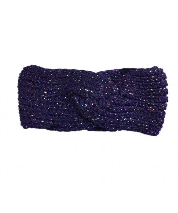 Wiipu Wiipu Winter Ear Warmer Headwrap Crochet Knit Hairband(n122) - Dark Blue - C7120D1SZJ5