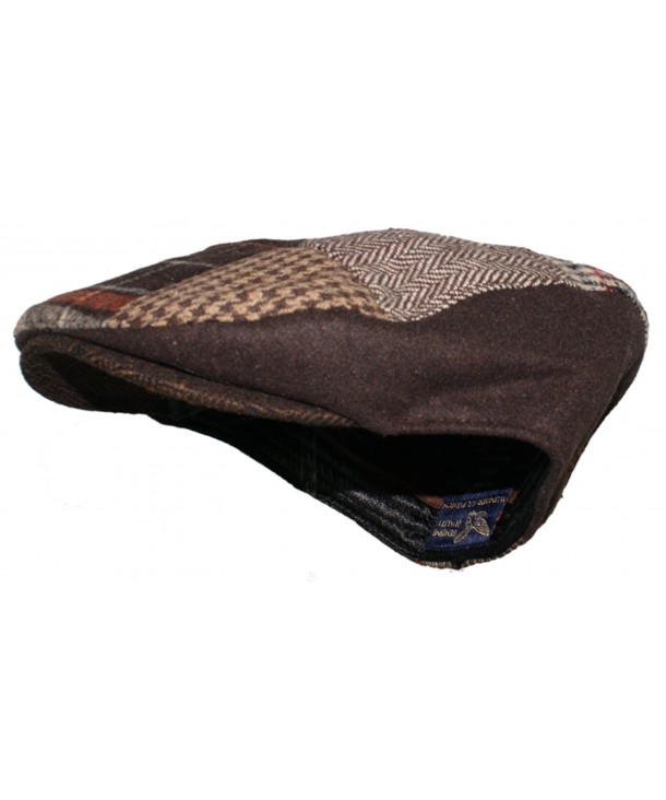 Ted and Jack Tweed Patchwork newsboy Driving Cap With Quilted Lining - Red Buffalo Check - CW12BZBR5HZ