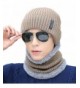 Vocni Winter Beanie Hat Scarf Set Warm Knit Thick Knit Outdoors Skullies Beanies Cap For Men Women - Khaki - CB188RROHMO