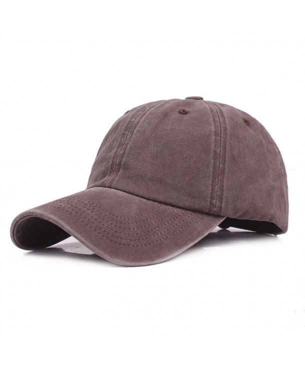 Dad Hat For Men- Mens Adjustable 100% Cotton Baseball Cap - Brown - CL186UXO672