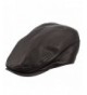 Ultrafino Newsie Faux Leather IVY newsboy Cap With Lined Interior - Brown - C9125WHOS9L