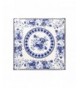 Aqueena Women's 100% Luxury Square Silk Neckerchief Digital Printing Scarf - Blue and White Porcelain - CD12IA532MZ