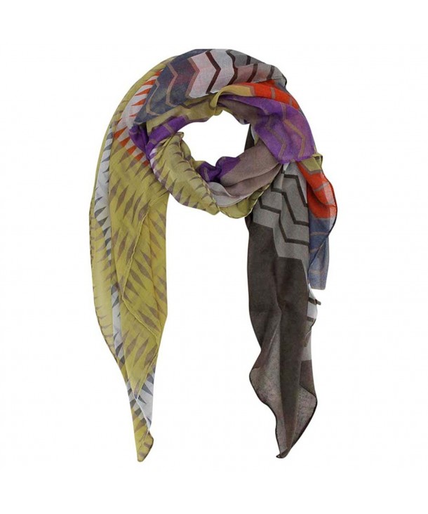 Multicolor Chevron Print Scarf - Yellow - CB11DFIQ1KJ