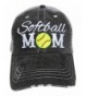 Embroidered Sports Mom Series Distressed Look Grey Trucker Cap Hat Sports (Softball Mom) - CB12MXBS6WI