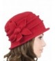 Dahlia Women's Daisy Flower Wool Cloche Bucket Hat - Red - CN1174WWJNP