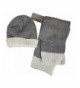 Olann White & Grey Contrast Scarf & Beanie Set - Irish Knit Winter Warm - CL1855NHIA5