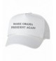 Make Obama President Again Trucker Hat Cap Mesh Snapback - White - CA17YGA87MK