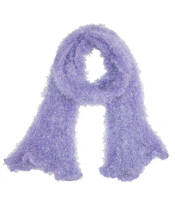 CTM Women's Magic Scarf Knit Hood Wrap Scarf - Lilac - CS186UQRNCQ