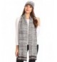 Sakkas Theo Unisex Warm Winter Heather and stripes Knit Hat & Scarf Set - Heather Grey - C4186K57H8T