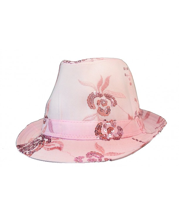 Sequin Floral Fedora / Pink - CT113X3FG5R