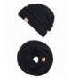 EVRFELAN Winter Warm Beanie Scarf Set Women - Knit Infinity Loop Scarf and Hat Sets for Men - Black - CT186N6EOKD