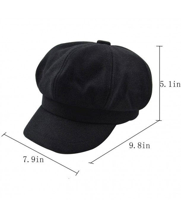 Women Vintage Wool Newsboy Cap Cabbie Hat Fashion Visor Beret Cap Wide ...