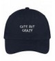 Trendy Apparel Shop Cute But Crazy Embroidered Soft Cotton Adjustable Cap Dad Hat - Navy - CU12NURSR1K