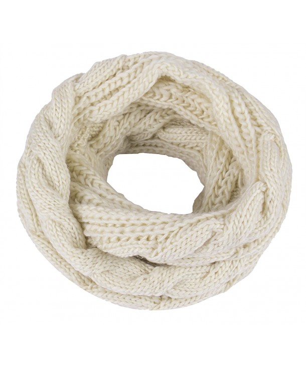 Jemis Warm Chunky Knit Infinity Soft Loop Scarf Women Neck Warmer Scar - Beige-1 - C3186QQ89WZ