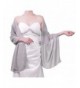 Nafusen Womens Chiffon Soft Wrap Scarf Shawl for Bridal Evening - Silver Grey - CX186XDH736