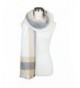 Womens Plaid Multi Line Color Contrast Design Soft Warm Fall Winter Oblong Scarf - Ivory - CF1852EXGQK