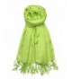 Bazzaara Large Soft Silky Pashmina Shawl Wrap Scarf in Solid Colors - Lime Green - CW186GD8YE3