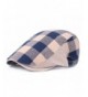 IL Caldo Adult Peaked Simple fashion color Plaid Newsboy Cap Beret Hat - Navy Blue - CM127L41DQJ