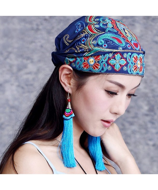 TURBANS For Women- Elegant Embroidered Elastic Turban Hat Head Scarf ...