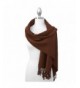 Califul Large Solid Colors Soft Pashmina Scarf Shawl Wrap Throw 100% Acrylic - Brown - CW18764G82A