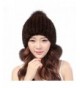 Zegeon Women's Knit Mink Caps Beanie with Hairballs Fashion Winter Cap - Coffee - CW12NV56KZQ