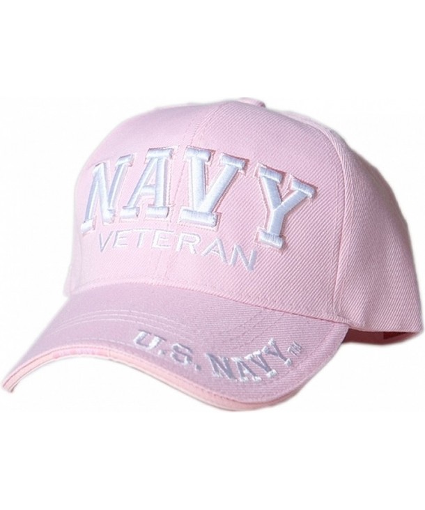 K & S Unique U.S. Navy Veteran Text Shadow Mens Cap - Pink - CS11P0B48JZ