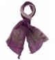 Peach Couture Womens Stylish Cotton Ruffled Ombr&egrave Studded Skull Scarf Shawl - Grape - CJ12KHX8ALL