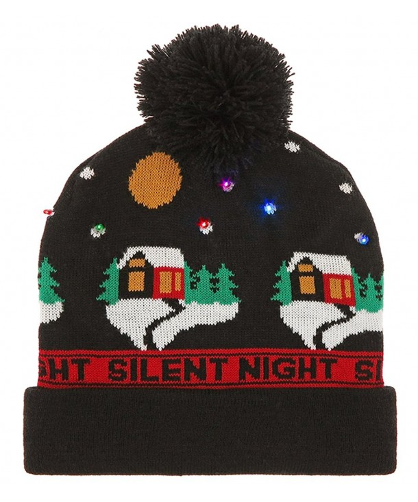 Capelli New York Cuff Hat Silent Night with Multi LED Lights - Black Combo - CA126RJUPTP