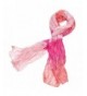 Patterned Crinkle Stretch Scarf - Pink/Orange - CG11MQO1H1V
