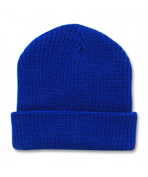 Decky 12 Inch Long Knit Watch Cap Beanie (One Size- Royal Blue) - CU110H03OR1