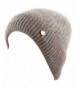 The Hat Depot Women's Rabbit Fur Cuff Knit Beanie Fleece lined Skully Winter Hat - Khaki - CS12N8XVXW6
