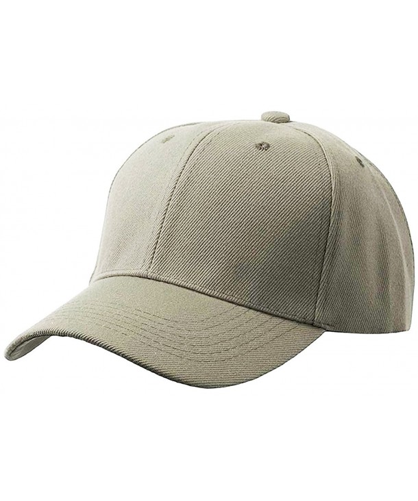 Unisex Adult Men Women Classic Plain Adjustable Velcro Sports Outdoor 6 Panel Hat Baseball Cap DF-2100 - Grey - CP184SOT74N