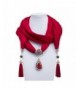 Ysiop Polyester Scarf Necklace Bohemia Tassel Pendant for Women - Wine Red Drop - CU12O3C6MUE