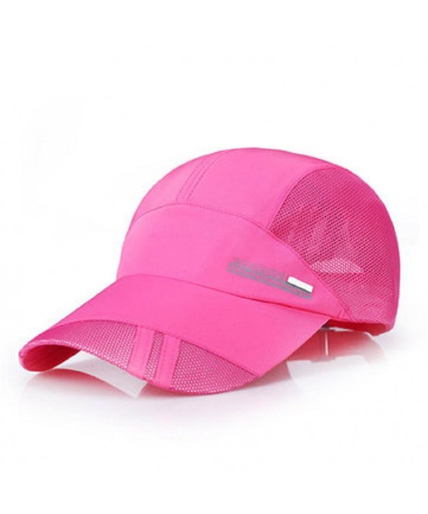 GTI Unisex Men Hat Thin Breathable Quick Dry Outdoor Sunshade Mesh Baseball Cap - Rore Red - CX17YCC26SH