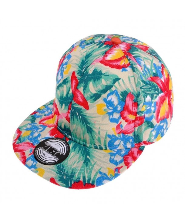 ZLYC Women Fashion Floral Print Adjustable Casual Snapback Baseball Cap Hat - 1 Green - CQ11NRHGW8T