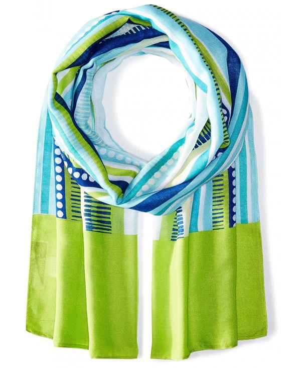 White Sierra Bug Free Printed Gauze Scarf - Greenery - CG12MYZ06YB