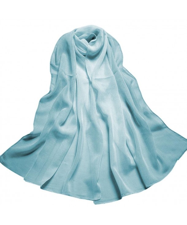 Creazy Fashion Lady Gradient Color Long Wrap Women's Shawl Chiffon Scarf Scarves - Sky Blue - C312HF67DJT