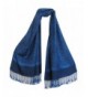 Reversible Jacquard Blue Paisley Pashmina Silk Fringe Shawl Wrap Scarf - C912N6HGAOY