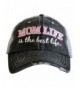 Katydid Mom Life Is The Best Life Women's Distressed Grey Trucker Hat - Pink - C9183QWRH2L