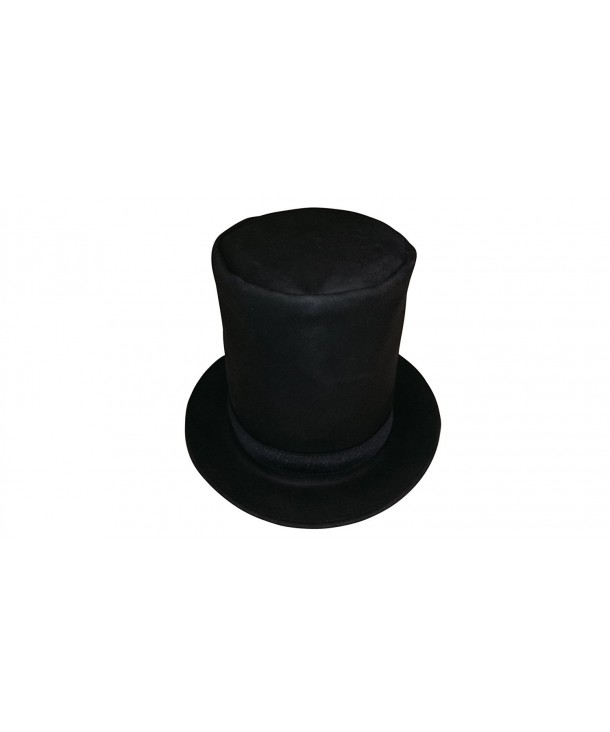 Sharpshooter Tall Leather Abraham Lincoln Stovepipe High Top Hat - Black - CK11IZ1YQ67