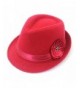 Women Vintage Top Hat Party Cap Trilby Classic Flower Elegant Panama Hat Retro Warm Bowler Hat - Red - CU186RCW22G
