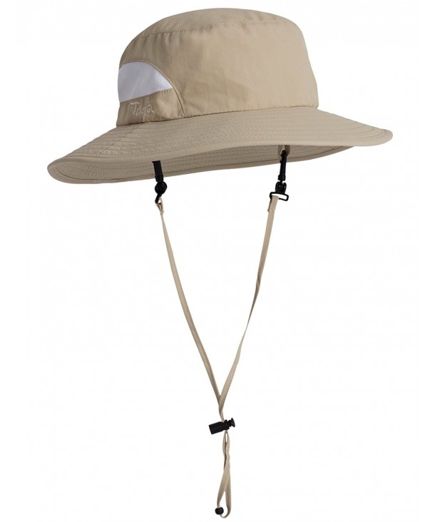 Tuga Adult Playa Wide Brim Bucket Sun Hats - UPF 50+ Sun Protection - Tan - CP11ZUGPCYZ