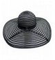 Black & Sheer Striped Wide Brim Floppy Hat - CW11JCGRP1R