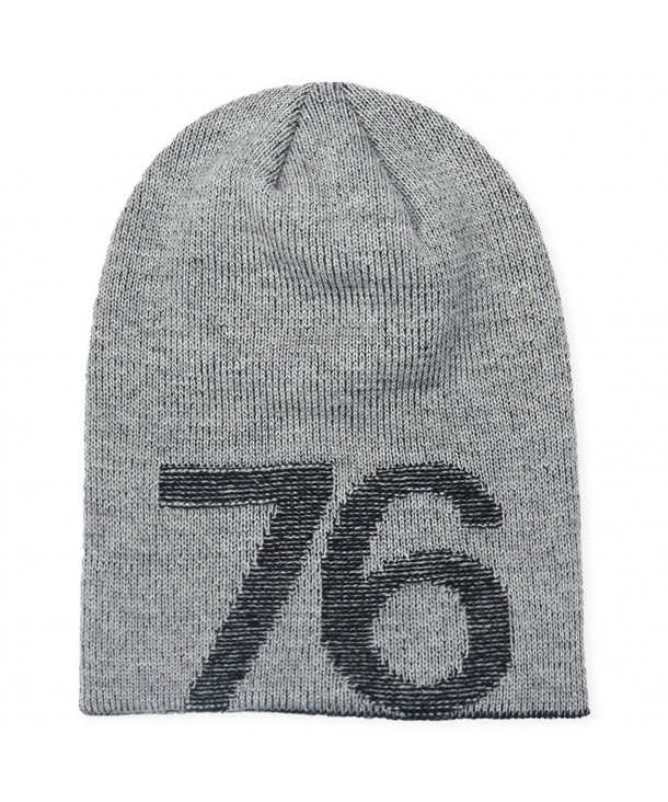 LETHMIK Slouchy Star Long Beanie Warm Winter Ski Skull Cap Knit Hat for Men & Women - Grey (Number 76) - CQ186HLDO9A