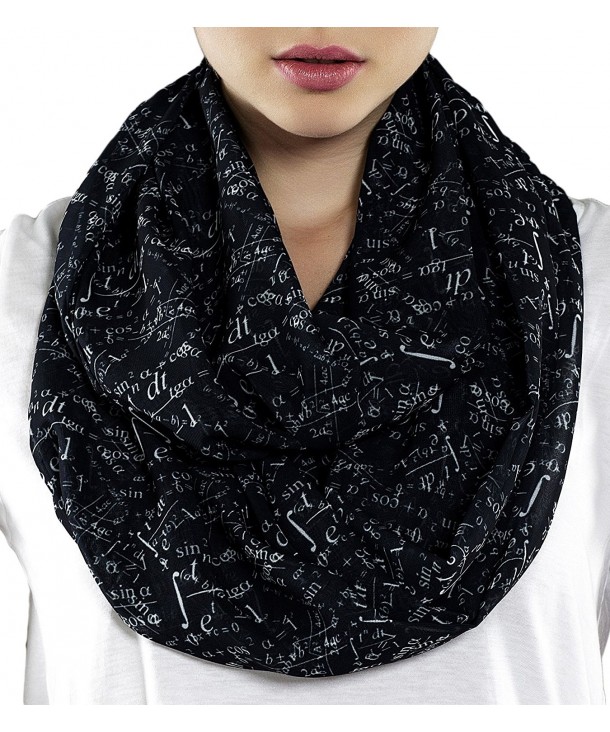 Etwoa's Mathematics Black Infinity Scarf Circle Geek Scarf - C712OC26G88