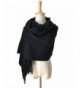 JOSENI Solid Color Pashmina Blanket Scarf Large Winter Wrap Shawl for Women Men - Black - CZ1860DSNEW