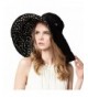 Eleter Women's Large Wide Brim Floppy Beach Sun Visor Shade UPF 50+ Hat Cap (FBA) - Black - CN12F0VH2Y7