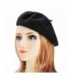 Wool Beret Hat Classic Solid Color French Beret for Women - Black - CX11OBNNZFB